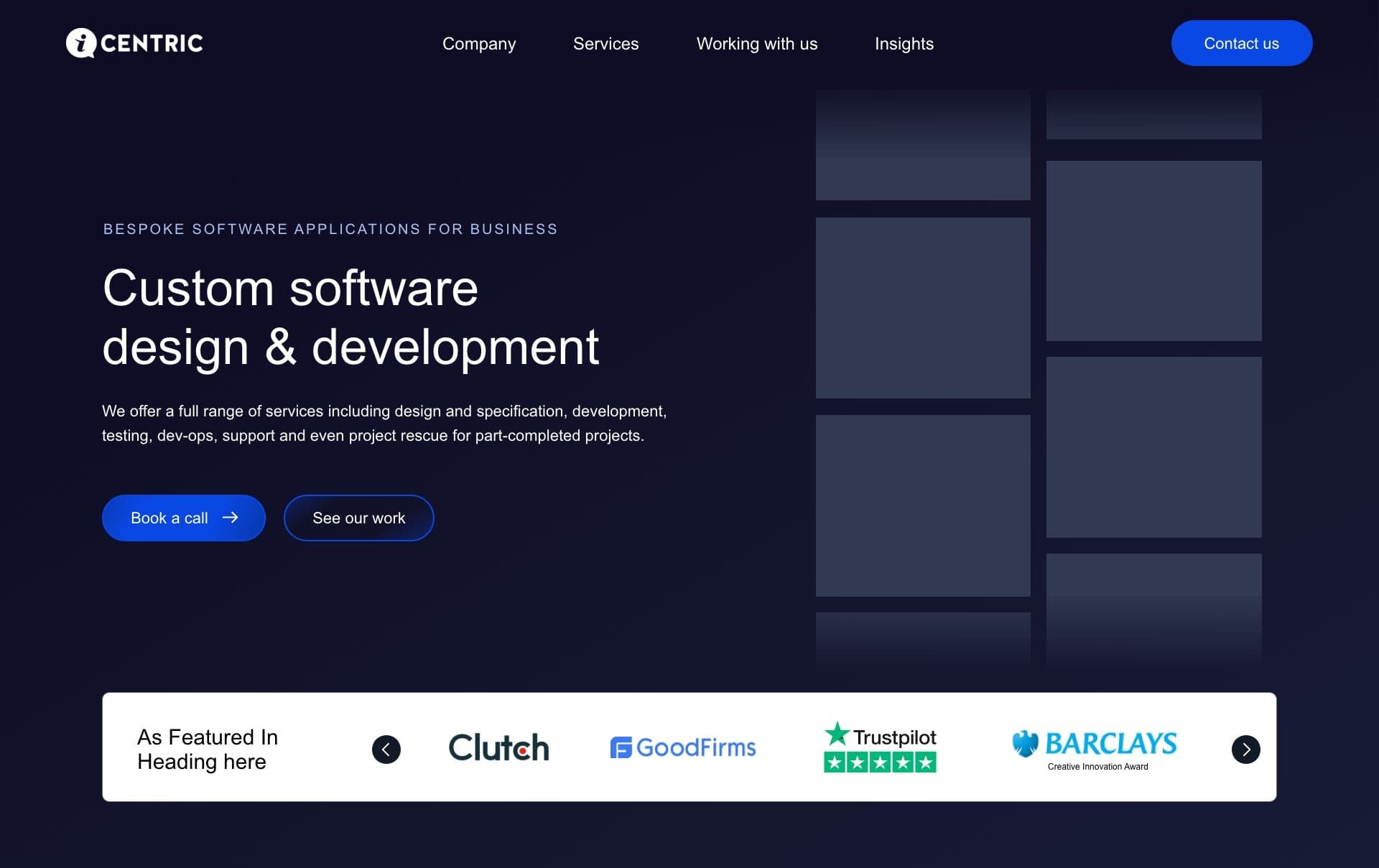 ICentric — website design — iCentric Homepage
